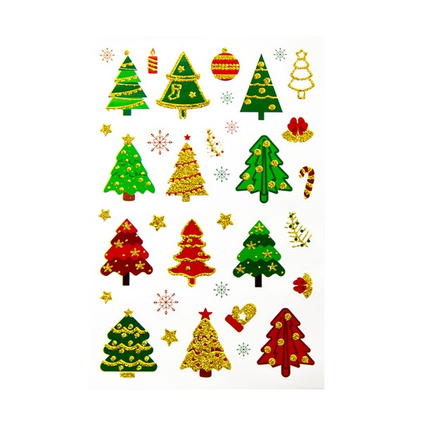 36 Weihnachts Sticker Mit Glitzereffekt Xmas Aufkleber Weinachten Weihnachtsdeko-image