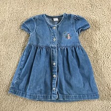 Abito jeans Carter's vintage usato in ottime condizioni 18 mesi blu denim 'Hey Diddle Diddle' gatto