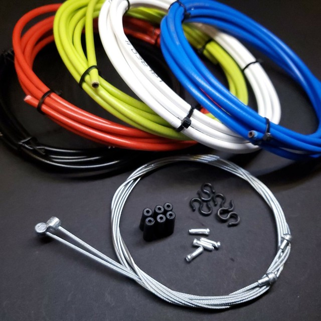 2 Tandem Long bicycle gear cable with cover Derailleur Black for MTB