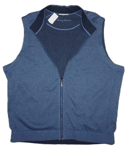 Tommy Bahama Herren XXL Flip Coast Full Zip Wendeweste Blue Note Heather Neu ohne Etikett - Bild 1 von 11