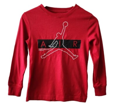 Air Jordan Jumpman Red Long Sleeve Shirt SZ Medium Boys