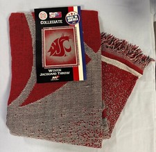 WASHINGTON ST COUGARS NCAA 48X60 WOVEN JACQUA...