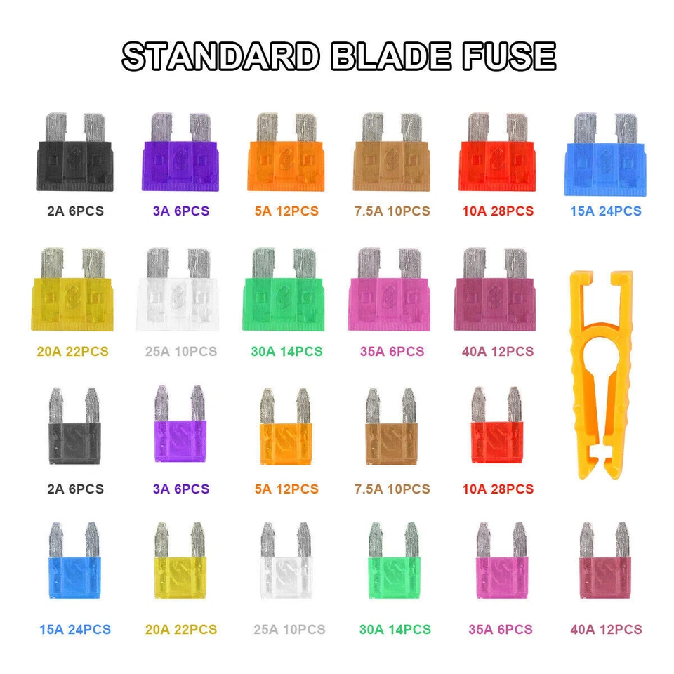 300Pcs Car Blade Fuse Assortment Assorted Kit Blade Set Auto Truck Automotive - Image 2 of 4