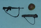 vintage G.I. GI JOE gijoe FOOTLOOSE WEAPONS PARTS LOT gun rocket helmet FREESHIP