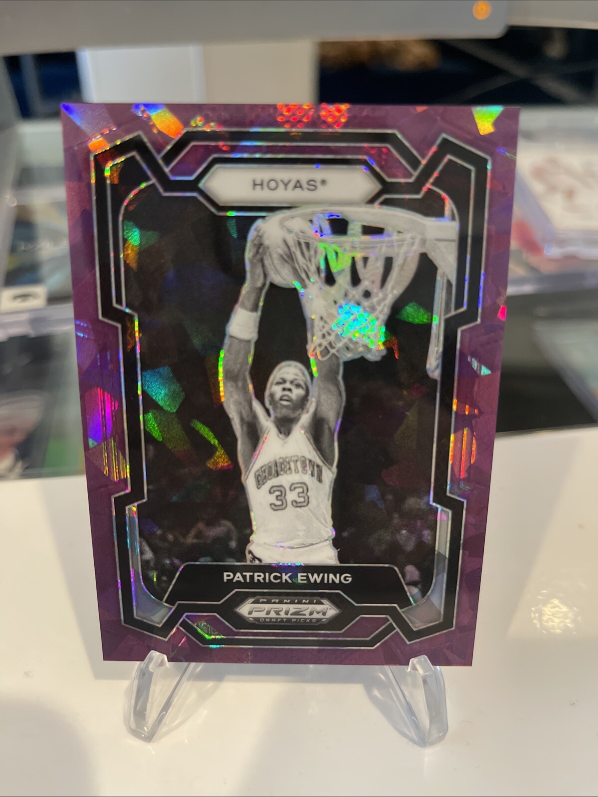 2024 Panini Prizm Draft Basketball Patrick Ewing Purple Ice /149 SP Hoyas