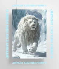 Lion Art Animal Lover Poster Print - No Frame