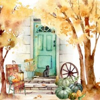 20 Servietten Thankful Autumn Herbstliches Haus KüRbis FrüChte Ernte 33X33Cm