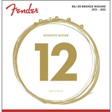 Fender 80/20 Bronze 12-52 Acoustic Guitar Strings, Light