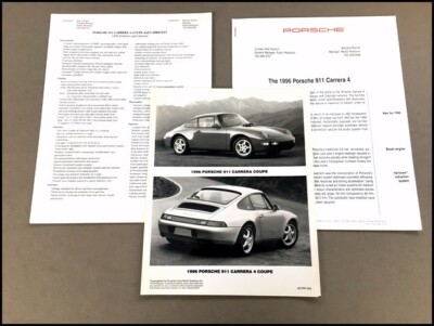 1996 Porsche 911 Factory Original Photo and Press Release Brochure and Specs
