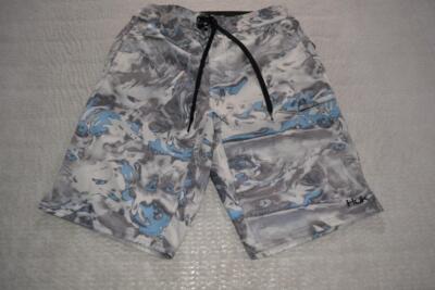 44195-a Huk Fishing Board Shorts Surfing Gray Size 28 Stretch Mens