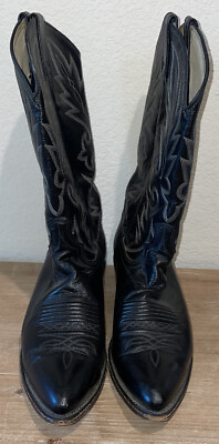 DAN POST Men's Cowboy Western Black Leather Boots Size 9D 286054