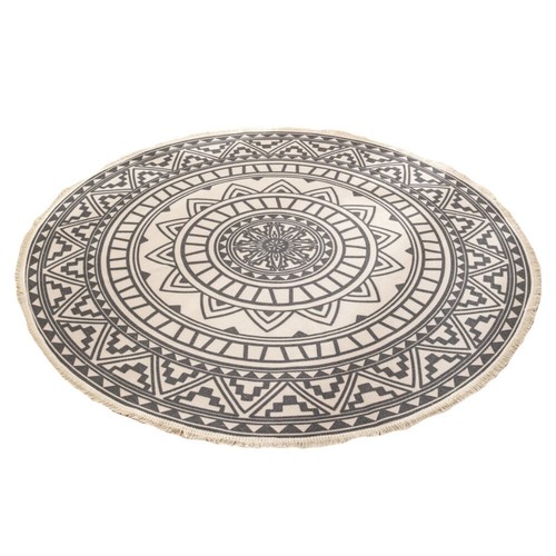 35In Round Floor Mat National Style Home Living Room Boho Printed Mat Area Rug - Picture 18 of 28