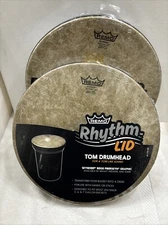 Lot of 2 REMO Rhythm LID SKYNDEEP Beige Fiber Skin 13" x 1.5"