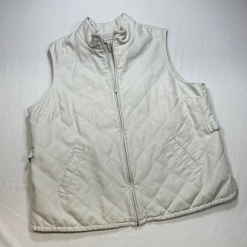 Orvis Steppweste Damen XL ärmellos durchgehender Reißverschluss Taschen neutral Oberbekleidung