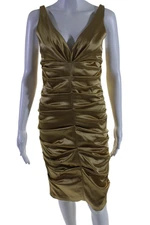 Nicole Miller Collection Women's Sleeveless Rouge Mini Dress Mustard Size 8