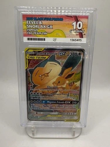 Eevee & Snorlax GX Sm169 Sm Holo ACE 10 Perfect Sub Grades Cross Grader