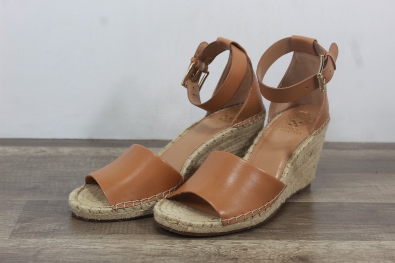 Vince Camuto Leera Ankle Strap Espadrille Wedge Sandal Sz 9.5M {Fa-270]