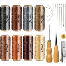 Wachsfaden Set, Nähnadeln, Werkzeug , DIY Lederhandwerk 240m