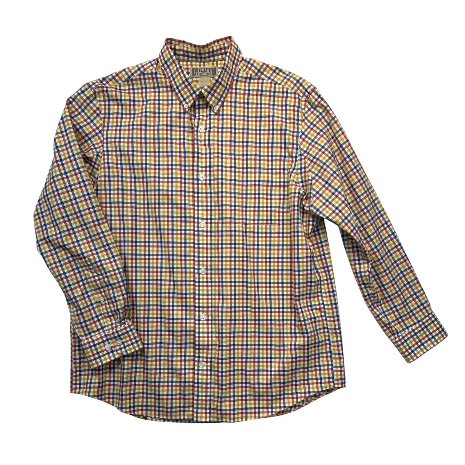 Duluth Shirt Mens L Multi-Color Plaid Button Down Cotton Long Sleeve Classic