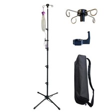 IV Pole Four Leg Portable Adjustable Bag Stand Feeding Tube Holder