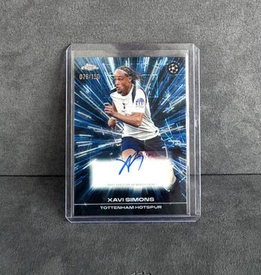 Xavi Simons, Topps Chrome UEFA , 2025-26, Auto, Black Lazer, /150, Tottenham