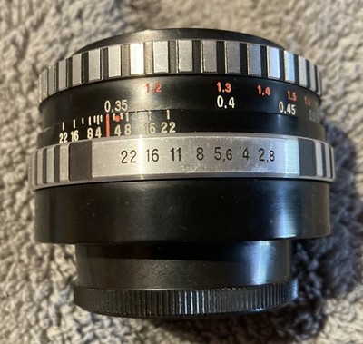 DDR Foto-Objektiv Carl Zeiss Tessar 2,8 / 50 mit Hartbox