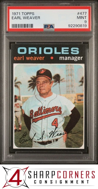 1971 Topps #477 Earl Weaver Orioles Hof PSA 9