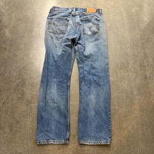 Vintage Levis 501 USA Mens 34x30 Medium Wash Button Fly Straight Leg Denim Jeans