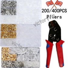 400PC 4.0mm Bullet Crimp Terminal Wire Female Male Connector Set+Insulated Cover