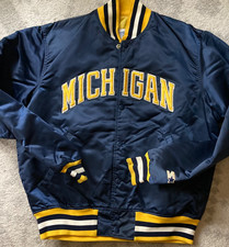 Classic Starter Satin Jacket - MICHIGAN  NCAA  Chris Webber & Juwan Howard (XL)
