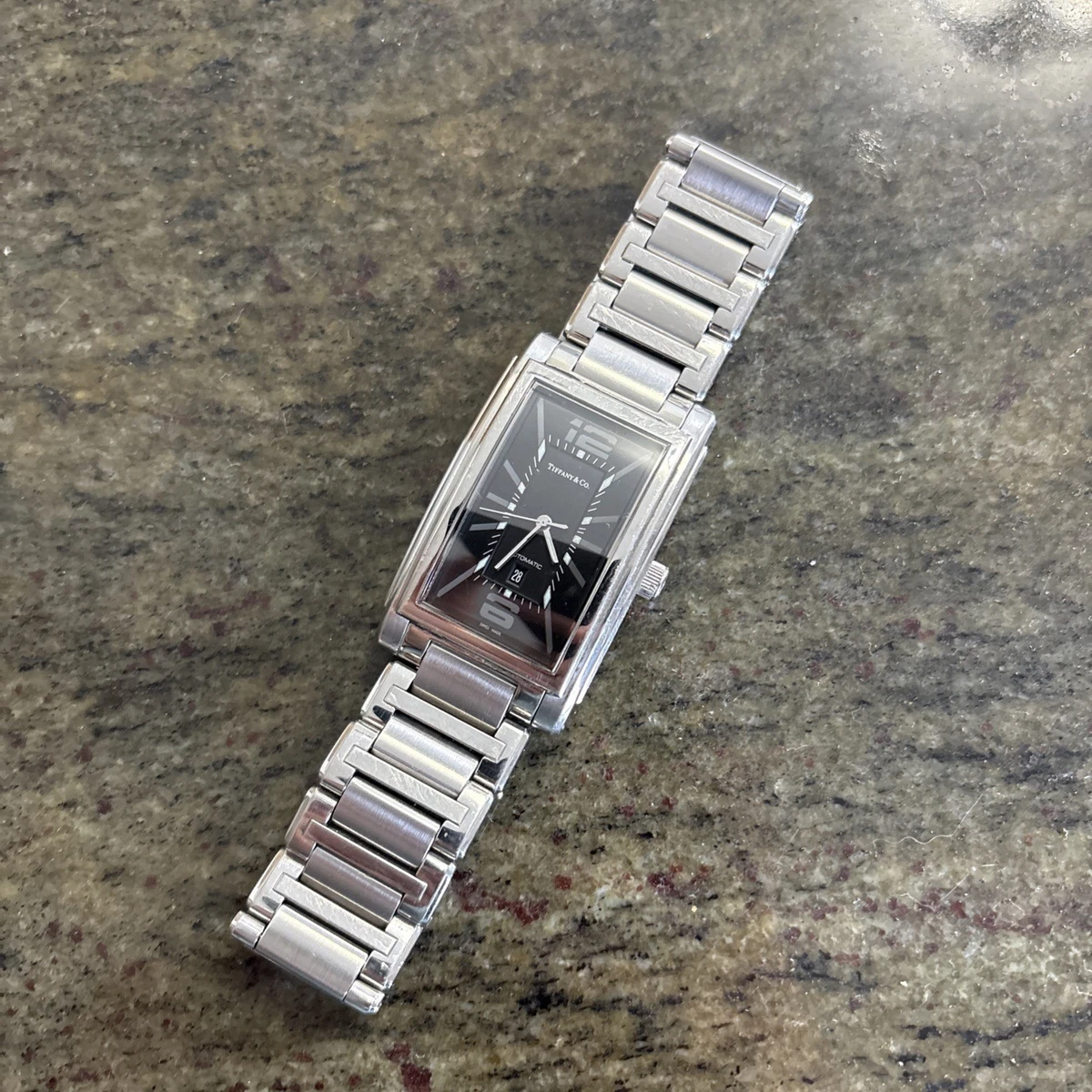 Tiffany\'s Grand Ladies\' Watch Stainless Steel Bronze Dial Crocodile Wrist Strap Tiffany & Co. Stainless Steel Case Wristwatches for sale | eBay main image 3