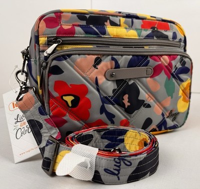 NWT Lug Carousel XL2 RFID Crossbody Quilted Wildflower Multicolor Travel Purse