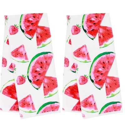 Set of 2 Home Collection Watermelon Strawberries Kitchen Dish Towels 15''x25''