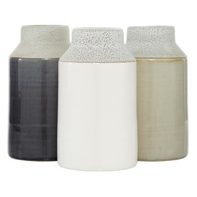 Deco 79 Porcelain Ceramic Decorative Vase Centerpiece Vases, Set 3 Flower Vases