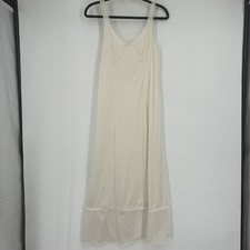 Vintage 80s White Lace Bow Romantic Slip Dress Lingerie Nightgown Cottage Retro