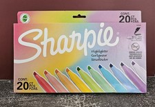 Sharpie Highlighter 20ct -12 Pastel/8 Fluorescent Narrow Chisel Smear Guard