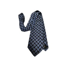 320 MSRP Burberry London Men's Tie 100 Silk Black Blue/ Italy Rare 59x3 3/4