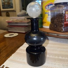 7 1/2 Kaj Franck KREMLIN BELLS Blown Glass Decanter BLUE GRAY Vintage