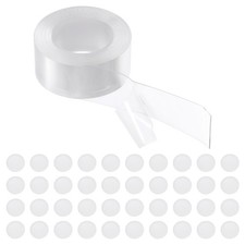 1 Roll 3 Meterx30mmx1mm Strip 50 Pcs 8mmx1mm Circle Double Sided Adhesive Tape
