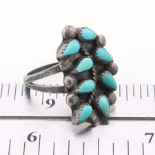 Sz 7 Vintage 925 Sterling Silver Turquoise Gemstone Ring Navajo Southwest Mexico