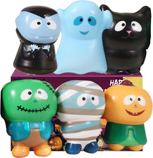 New 6 Packs-Halloween Squishies Toys Slow Rising Party Favors:Pumpkin,Zombie,Bla