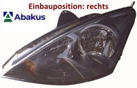 Abakus 431-1152R-LDEM2 Hauptscheinwerfer Rechts Scheinwerfer FüR Ford
