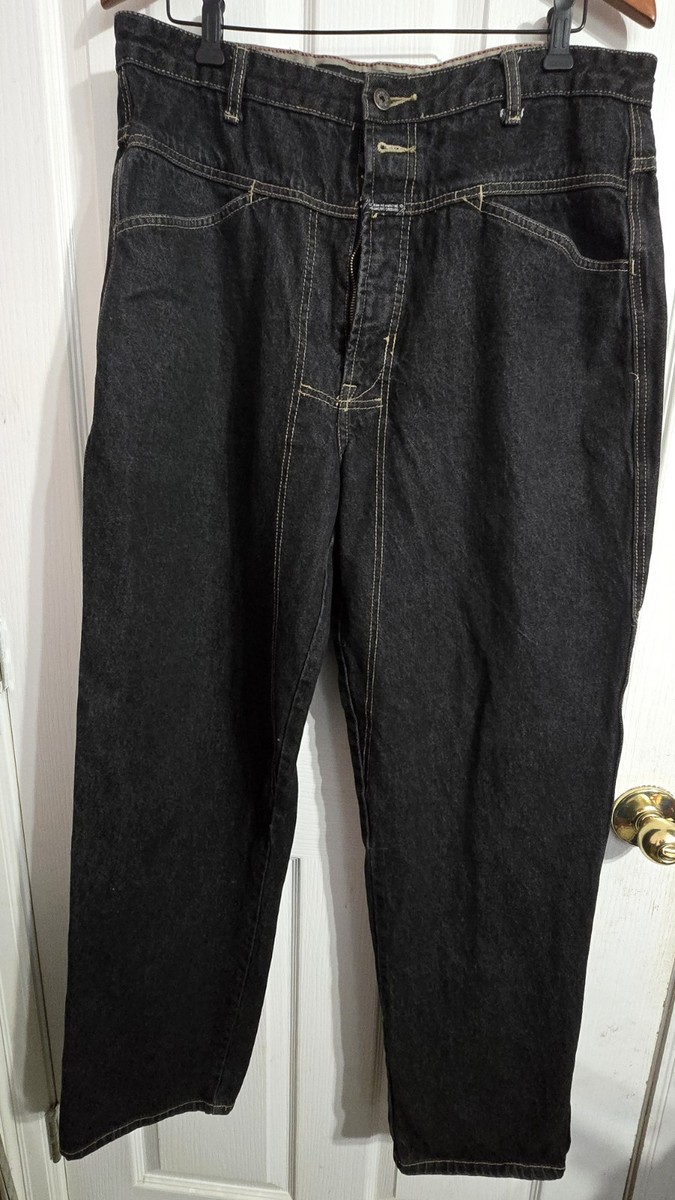 VTG Marithe Francois Girbaud Black Jeans 36x33 Baggy Wide Leg 90s