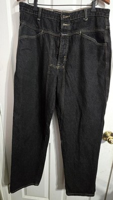90s Marithe Francois Girbaud バギーブラックデニム VTG Marithe Francois Girbaud Black Jeans 36x33 Baggy Wide Leg 90s