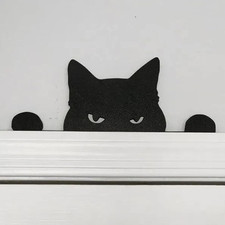 Metal Cat Door Topper - Adorable Angry-Cat Door Frame Decor, Corner Hanging Shel