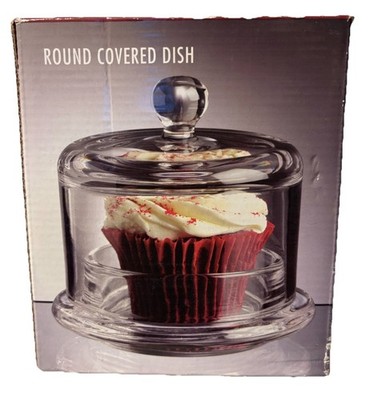New/Sealed Box Clear ~ Round Covered Dish 3.5'' Tall ~ CH-8950
