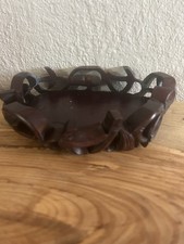 Vintage Chinese Hand Carved Rosewood Hardwood Display Stand Base Pedestal 5"