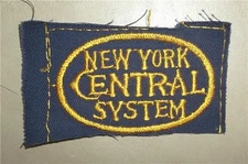 VINTAGE NEW YORK CENTRAL SYSTEM RAILROAD TRAIN EMBROIDERED UNIFORM PATCH ~ NOS