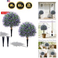 24" Artificial Boxwood Topiary Trees, UV Resistant Faux Plants Shrubs Bushes ...