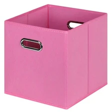 Black Foldable Storage Cubes Bins , Fabric Storage Box Cubes Organizer Basket...
